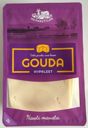 Juustopaketti edestä kuvattuna