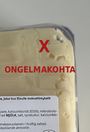 Kuva tuotteen virheestä